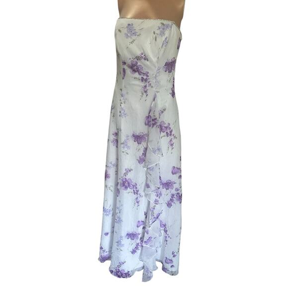 Wendye Chaitin White Floral Sheer Overlay Dress with Beaded Accents - Size 7/8 - Picture 1 of 11